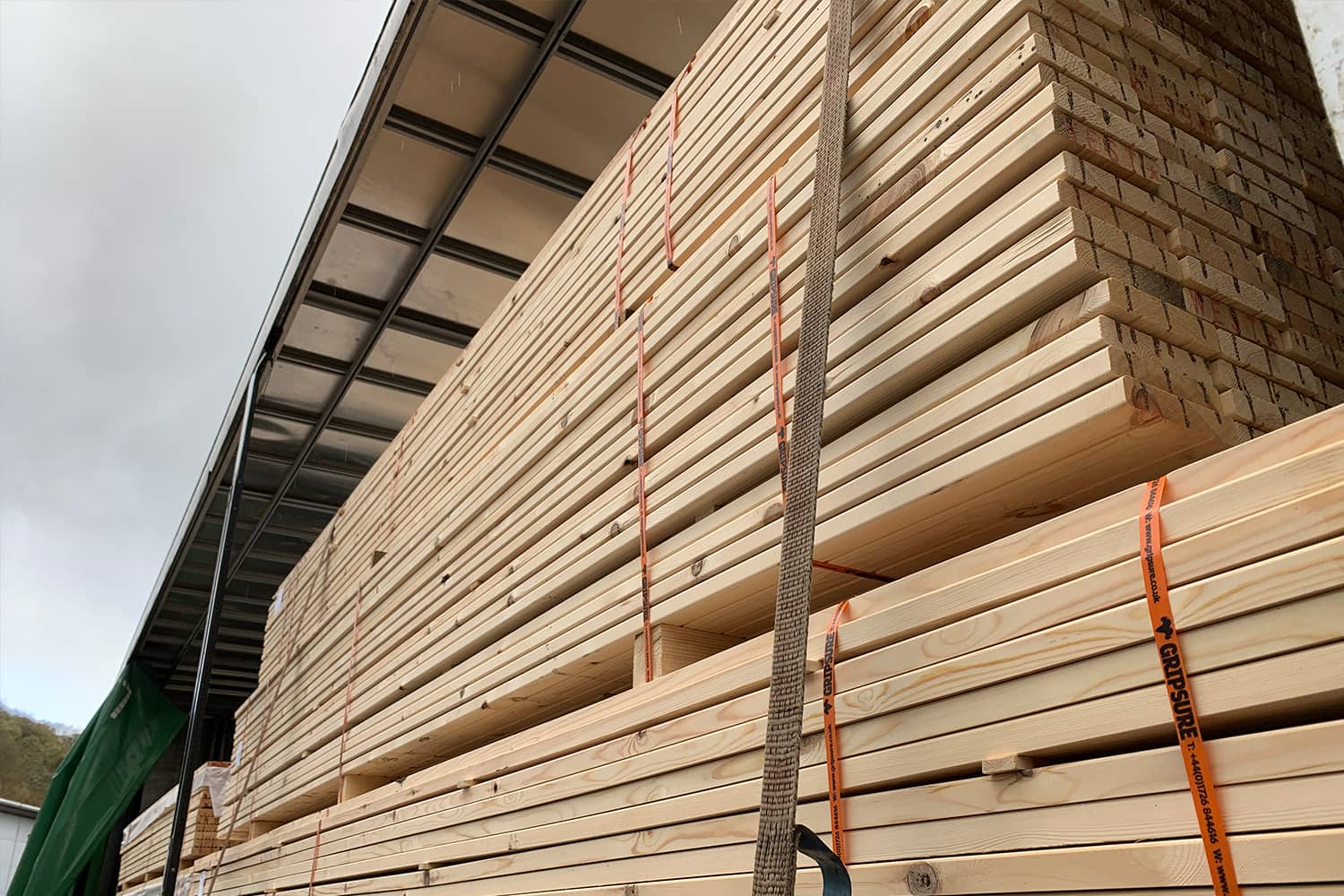 Lorry loaded with Gripsure timber deck boards